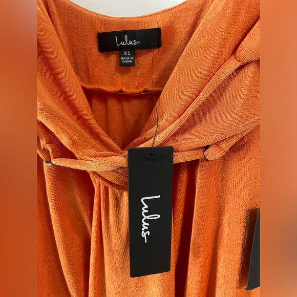 Lulu's Dreamy Date Orange Surplice Midi Dress - NWT - Picture 7 of 7